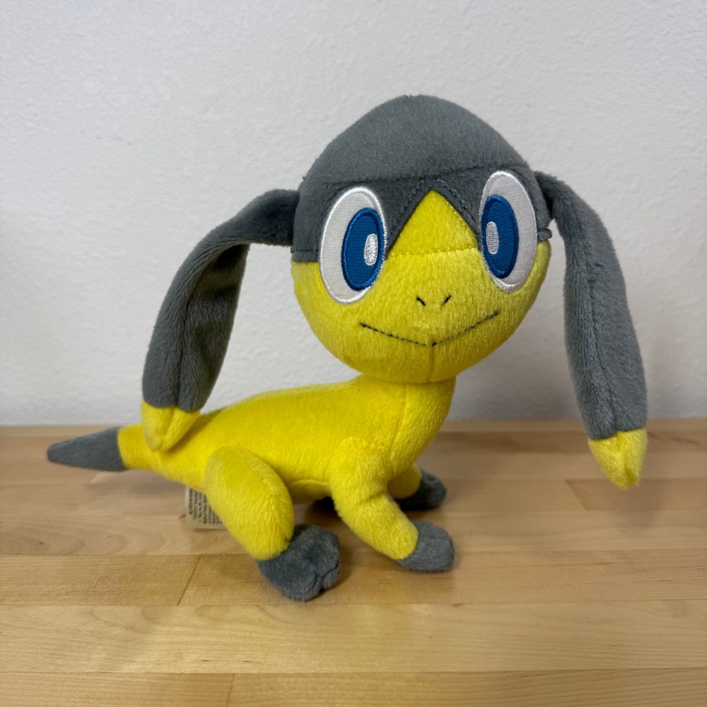 Tomy Pokemon XY Helioptile Plush Yellow Grey Stuffed Toy 7" Nintendo Anime Merch